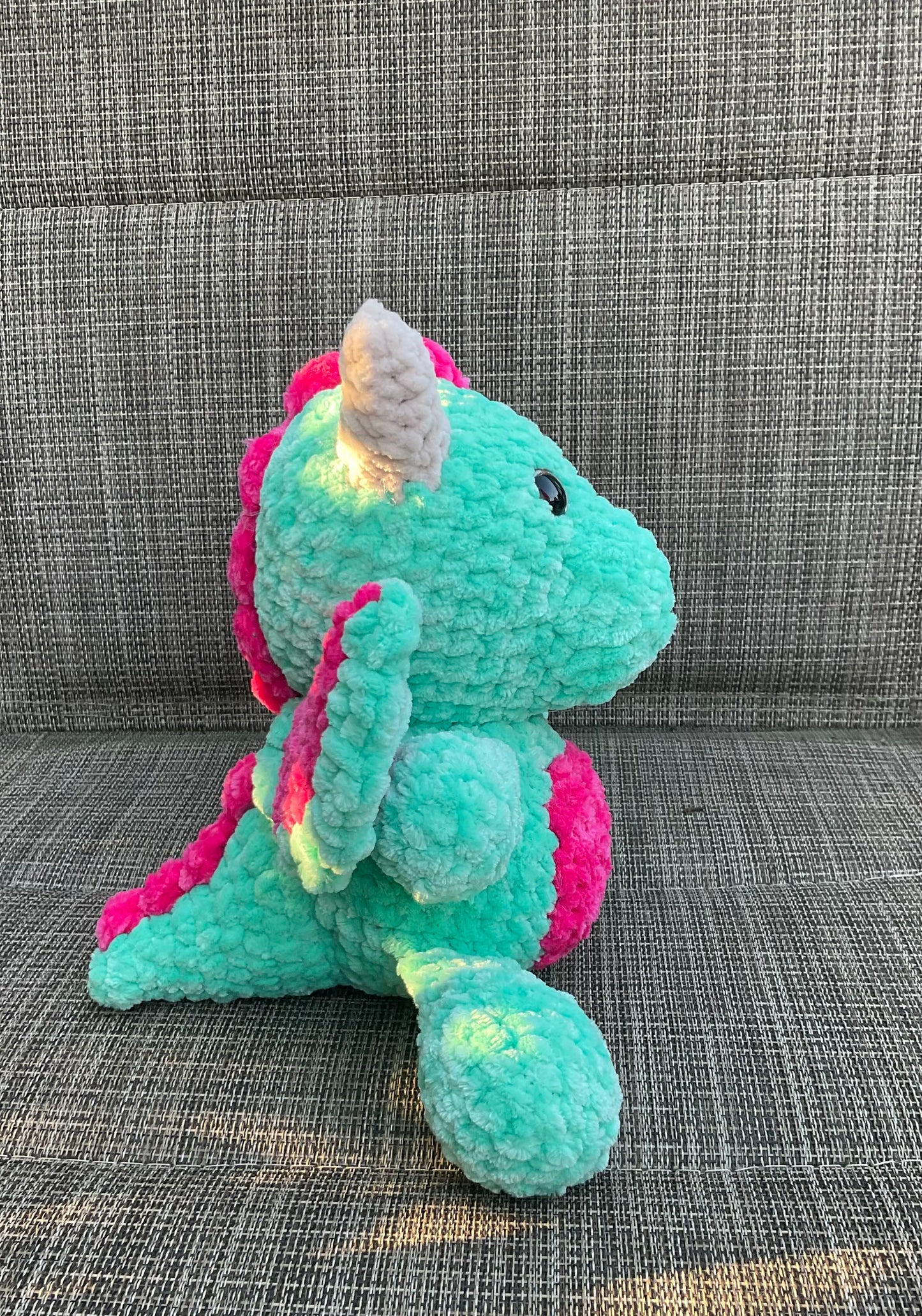 Bright Pink and Mint Dragon Plushie
