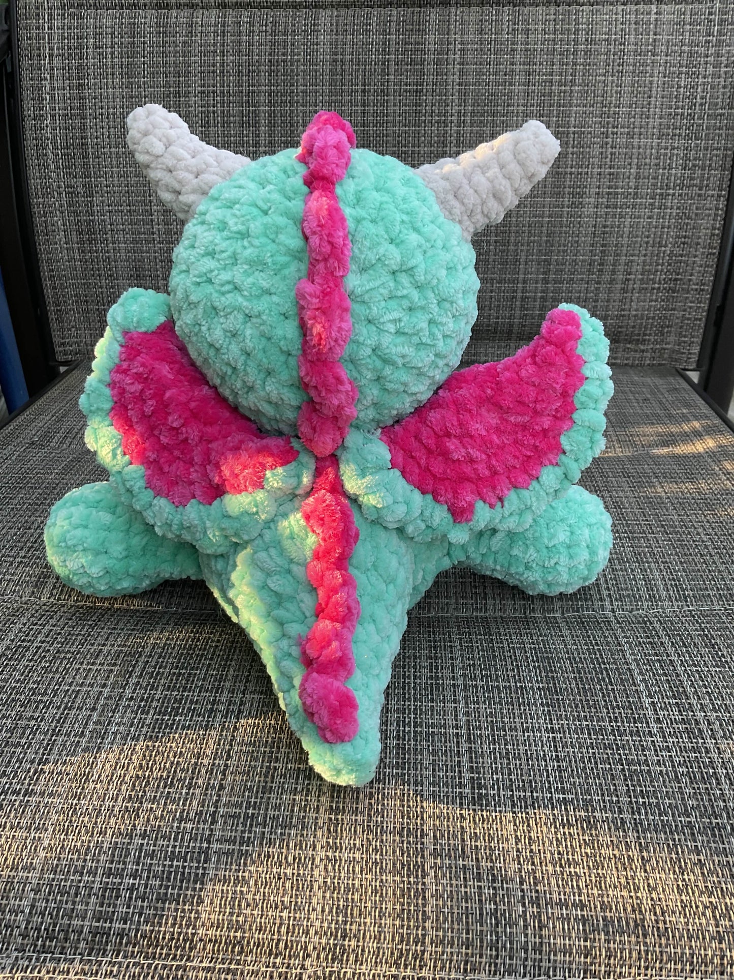 Bright Pink and Mint Dragon Plushie