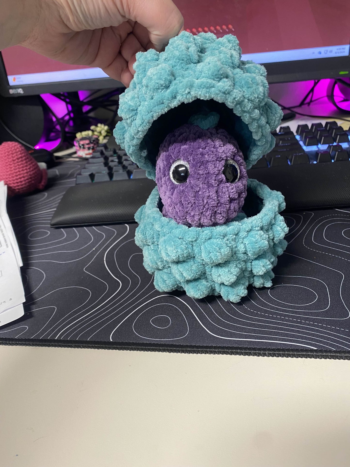 Purple and Mint Hatchling Plushie